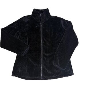 Free2B Women's Butter Pile Fleece Size L‎ Black Full Zip